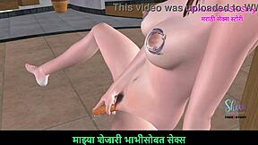 Teen girl masturbating with carrot in 3d?