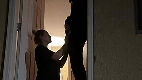 trying to get caught sex in the doorway at the hotel