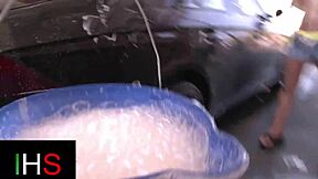 Horny cougar bent over, pussy fucked hard by massive cock