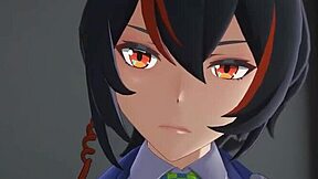 3D anime hentai blowjob creampie