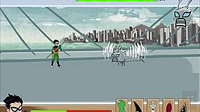 Kitten cheats, breaks Starfire's ass with anal, touches Raven for future fucking in 18Titans Chapter 3