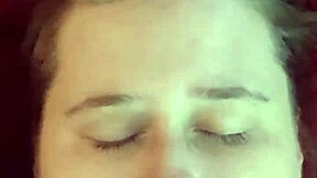 I watch as amateur gets her face covered in cum.