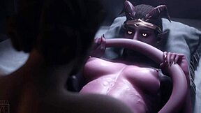 Hot Milf Overwhelms Timid Futanari Demoness in Wild Anime