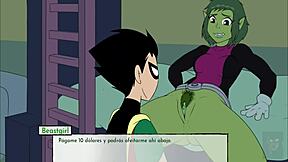 Kitten cheats, breaks Starfire's ass with anal, touches Raven for future fucking in 18Titans Chapter 3