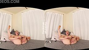 Iris Ives, flexible beauty, masturbates with vibrator, fingering ass and toes.