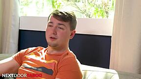Straight hunk's first gay fuck with twink stepbro! NextDoorTaboo