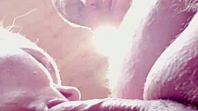 my wife sucks my husbands dick in the shop for cum in mouth and creampie