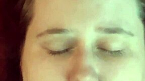 I watch as amateur gets her face covered in cum.