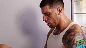 Trailertrashboys gay hunks jax thirio and ty roderick breed with ass licking and rimjob