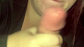 Quick handjob and blowjob before work with blue eyes