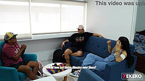 seducing stepbrother's gay friend at home alone