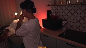 The guy feels intense pleasure controlling and secretly fucking the curvy Asian teen