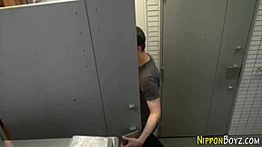 Young Asian boy gives a blow job to his gay partner