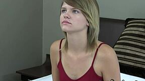 Cute Casting Beauty Tugs and Sucks Cock in POV Interview