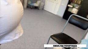 nurse in sexy underwear helps with her wet pussy on the table