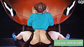 Chun-Li Bent Over Car Hood!