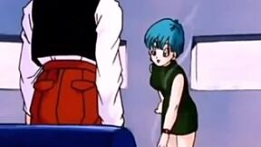Dragon ball z features bulma and gohan in adventure.