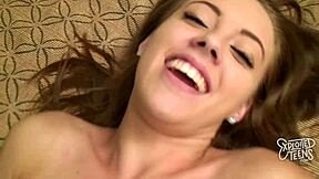 Petite brunette stars in her first adult video?