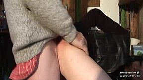 this horny french blonde slut gets hard anal and facials in wild 3some