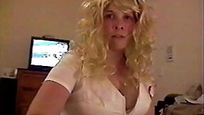 busty brunette roleplays as blonde nurse, sucking patient's big natural tits cock