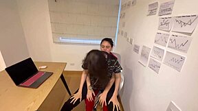 Colombian tattooed student kisses and fucks in office.