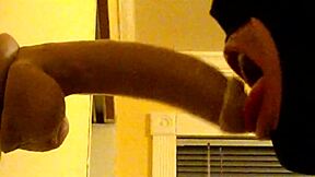 Gay guy hood deepthroating dildo