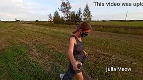 Teen 18+ Juli Smith Undresses And Flashes In Public Field.