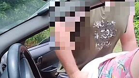 Naughty Bia exposes big pussy outdoors