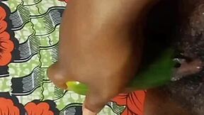 Oh My God, Watch Cyndy Blackslave Go Wild with a Cucumber Fuck and Explosive Squirt!