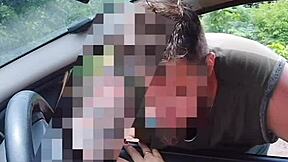 Naughty Bia exposes big pussy outdoors