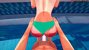 Anzu Mazaki Gets Fucked Hard by Tea Gardner in the Pool!