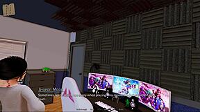 curvy babe in sexy outfit teases in harem hotel 419 game