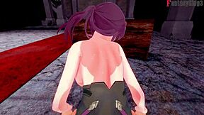 kafka bangs hard with wild ahegao face in fantasy