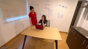 Colombian tattooed student kisses and fucks in office.