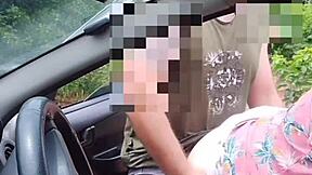 Naughty Bia exposes big pussy outdoors