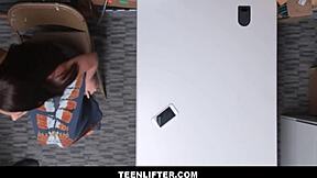 teenlifter - tiny 18+ tits latina shoplifter lets guard stick it in her ass - avi love