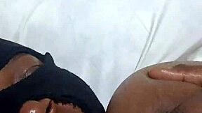 Huge ass ebony babe with big tits fingers her wet pussy and toys her tight ass intensely while moaning loudly