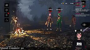 Vtuber Lewdneko has some fun with DBD and gets spanked