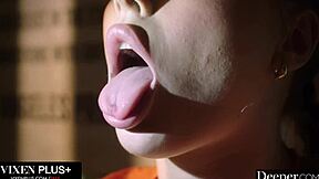 Big black cock for brunette in deepthroat and cunilingus