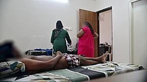 Indian Guy FLASHES Dick To Two Maids At Same Time