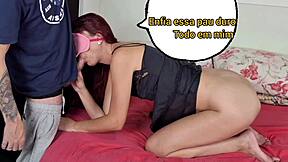 Blindfolded wife rests while husband's friend hides in wardrobe