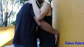 Blondie busty offers pussy to public wanker in square