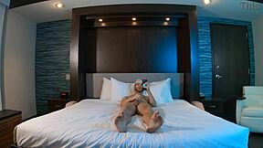 just jerking off solo in a hotel room, ya know?