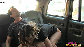 femalefaketaxi fat cock stretches pussy in uk taxi