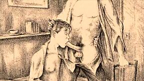 Vintage erotic illustration with sensual charm.