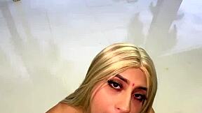 latina sucks friend's big cock for cum.