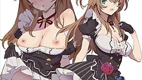 Hot maid brings gangbang surprise with creampie and cumshot