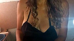 cooking at my brother-in-law's house and giving a hot blowjob