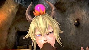 Princess bowser masturbates in 3d hentai game