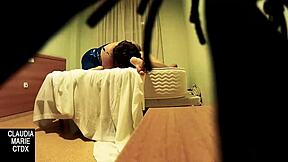 Spycam captures the fat woman's oral sex with her partner